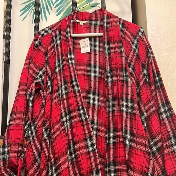 𝅺KRACY Kat Plaid/Fringe Open Cardigan. NWT Size Small. - Picture 2 of 13